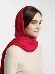 Красный палантин кашемировый, размер 69*174