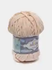 Кремовый пряжа плюшевая Alize Velluto, 100% микрополиэстер, 100г, 68м, плюшевая, велюровая веллюто