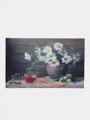Картина на холсте "Натюрморт с ромашками", 90х55см