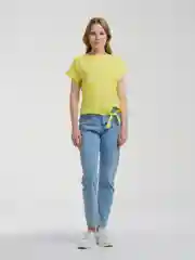 Желтый футболка женская