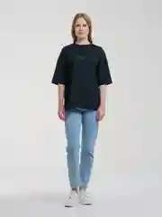 Черный футболка оверсайз, унисекс