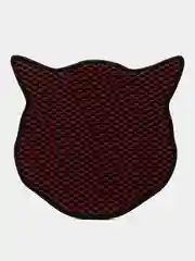 Бордовый коврик под миску EVA "Голова кошки", 40 х 40 см