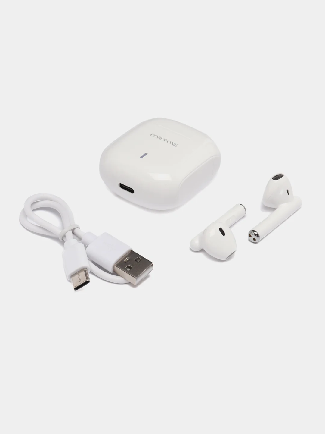 Белый наушники внутриканальные TWS Borofone BW07, беспроводные, bluetooth, с микрофоном