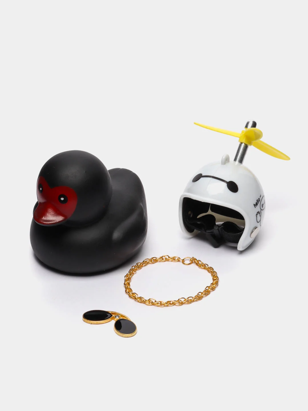 Синий игрушка "Утка в шлеме и очках", с пропеллером, в машину