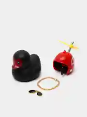 Фуксия игрушка "Утка в шлеме и очках", с пропеллером, в машину