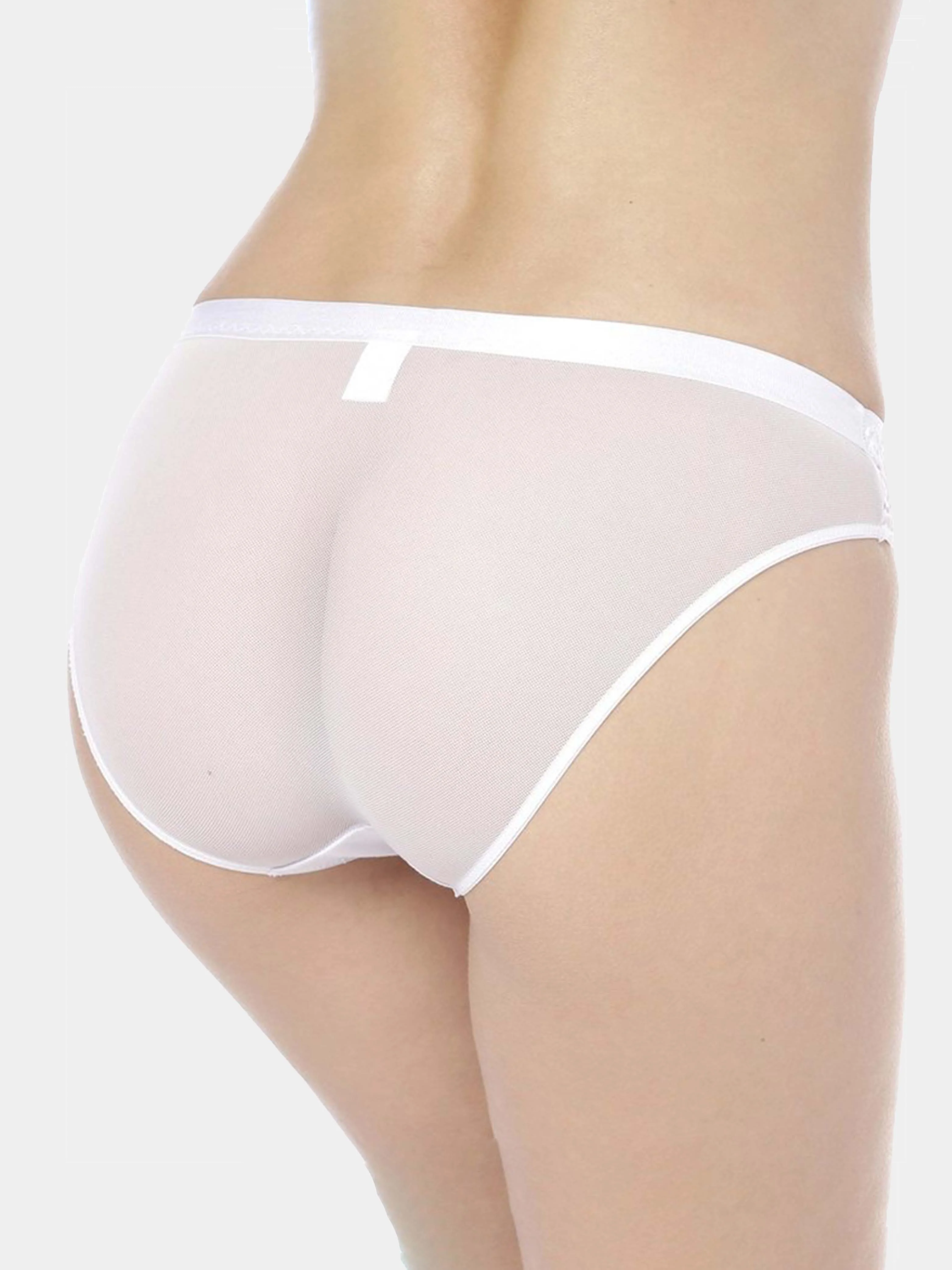 Белый трусики Vis-A-Vis DS1105 кружевные полупрозрачные