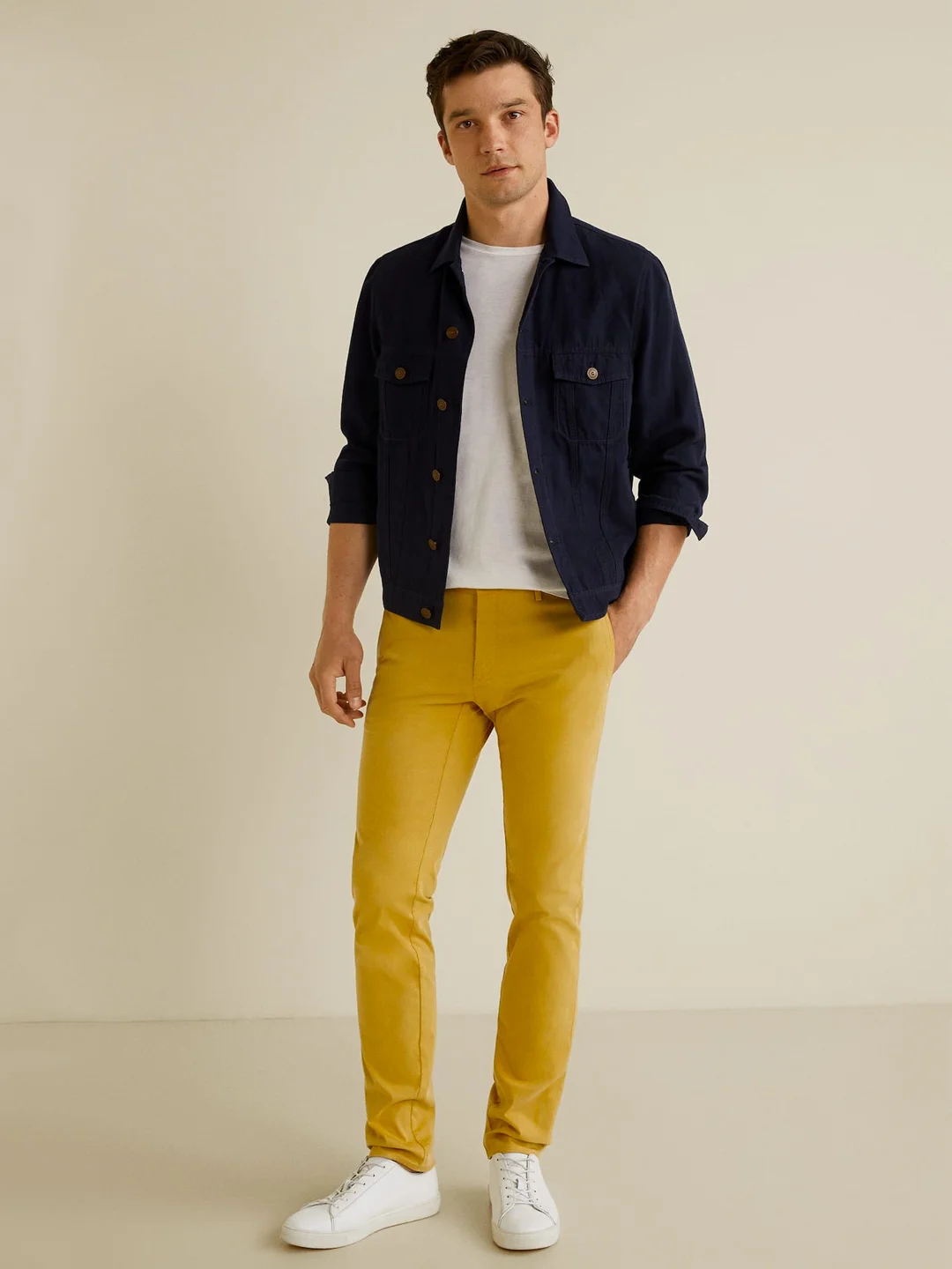 Горчичный повседневные брюки, чинос, штаны, джинсы MNG Man BORNE5 Slim Fit