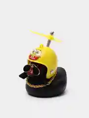 Бежевый меланж игрушка "Утка в шлеме и очках", с пропеллером, в машину