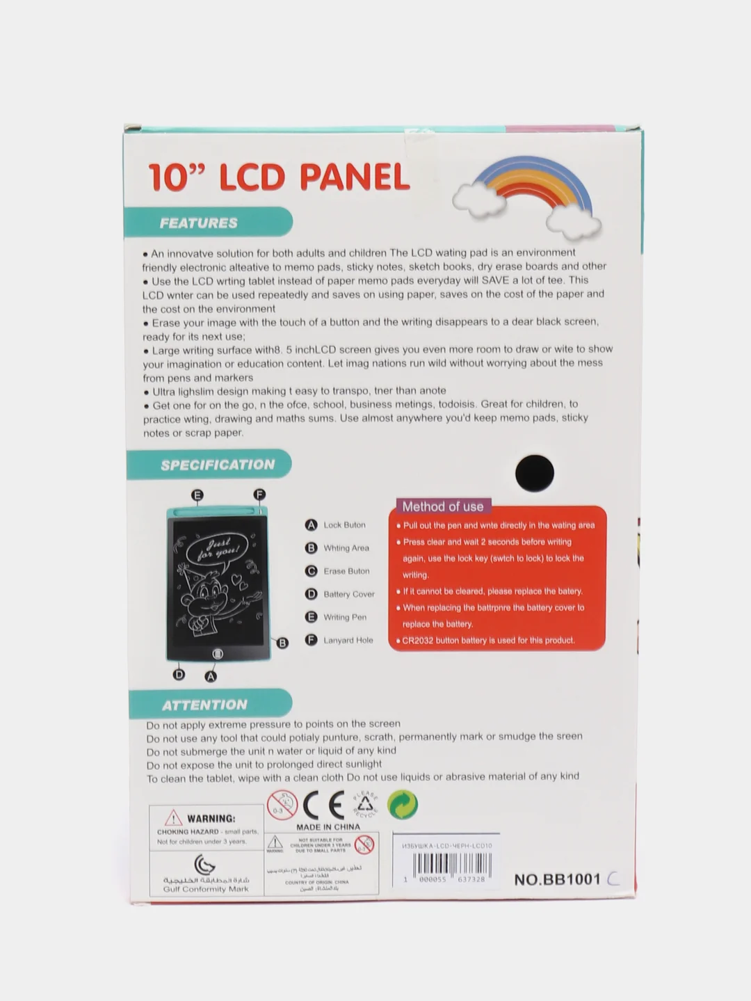 Черный планшет для рисования LED, графический, цветной