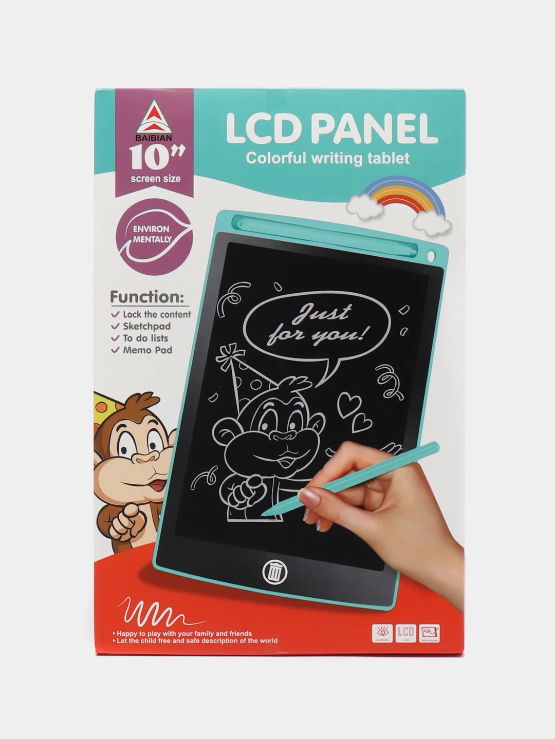 Зеленый планшет для рисования LED, графический, цветной
