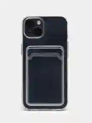 Чехол с карманом для карт для iPhone XR, 11, 12, 13, Pro, Pro Max, прозрачный силикон