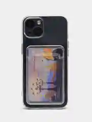 Чехол с карманом для карт для iPhone XR, 11, 12, 13, Pro, Pro Max, прозрачный силикон
