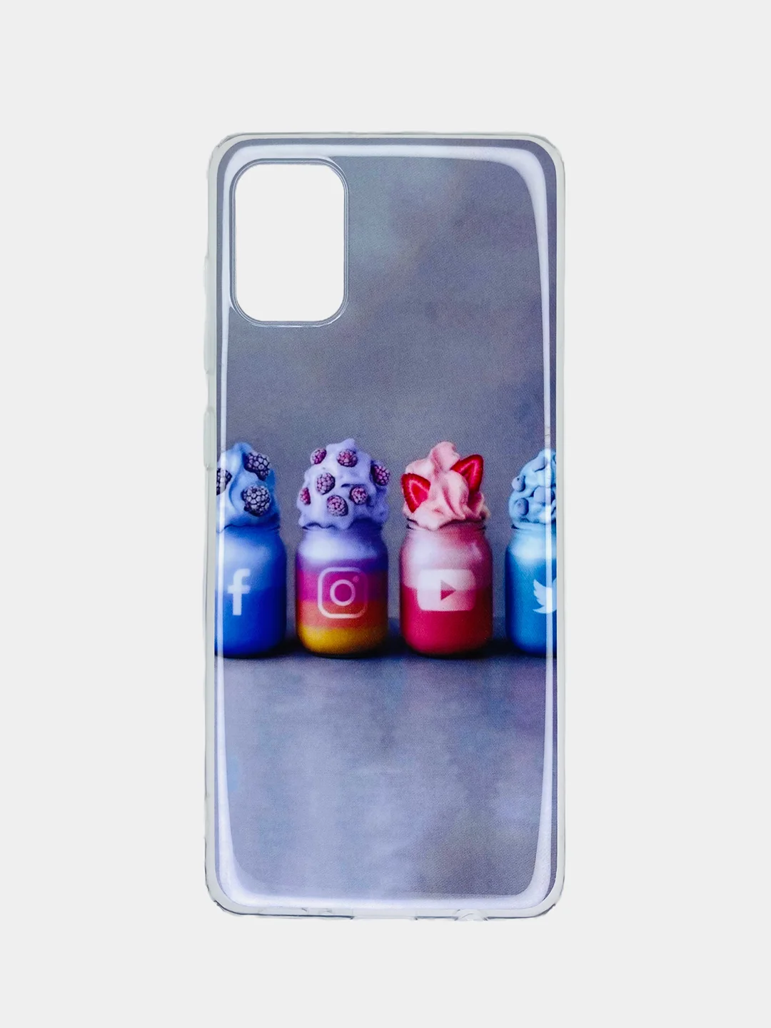 Серебряный чехол Samsung Galaxy A31, Самсунг Галакси А31 с рисунком