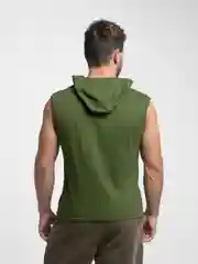 Зеленый майка мужская, с капюшоном, хлопок
