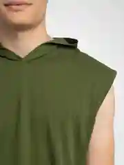 Зеленый майка мужская, с капюшоном, хлопок