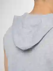 Серый меланж майка мужская, с капюшоном, хлопок