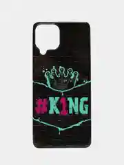 Тёмно-зелёный чехол Samsung Galaxy A22, M22, M32, Самсунг Галакси А22, М22, М32 силиконовый с рисунком