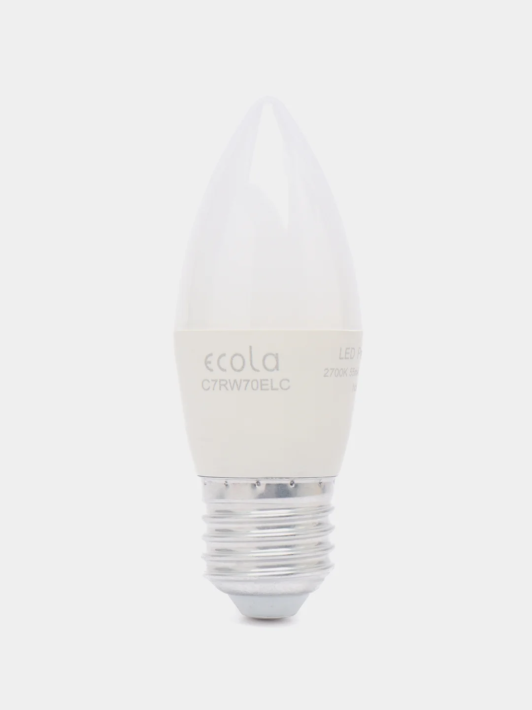 Лампа светодиодная Ecola (0% коэф. пульсации) 7W 220V E27 Свеча 2700К (теплый)