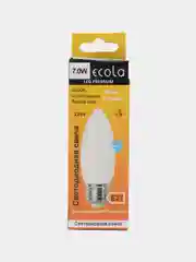 Лампа светодиодная Ecola (0% коэф. пульсации) 7W 220V E27 Свеча 4000К (белый)