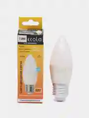 Лампа светодиодная Ecola (0% коэф. пульсации) 7W 220V E27 Свеча 4000К (белый)
