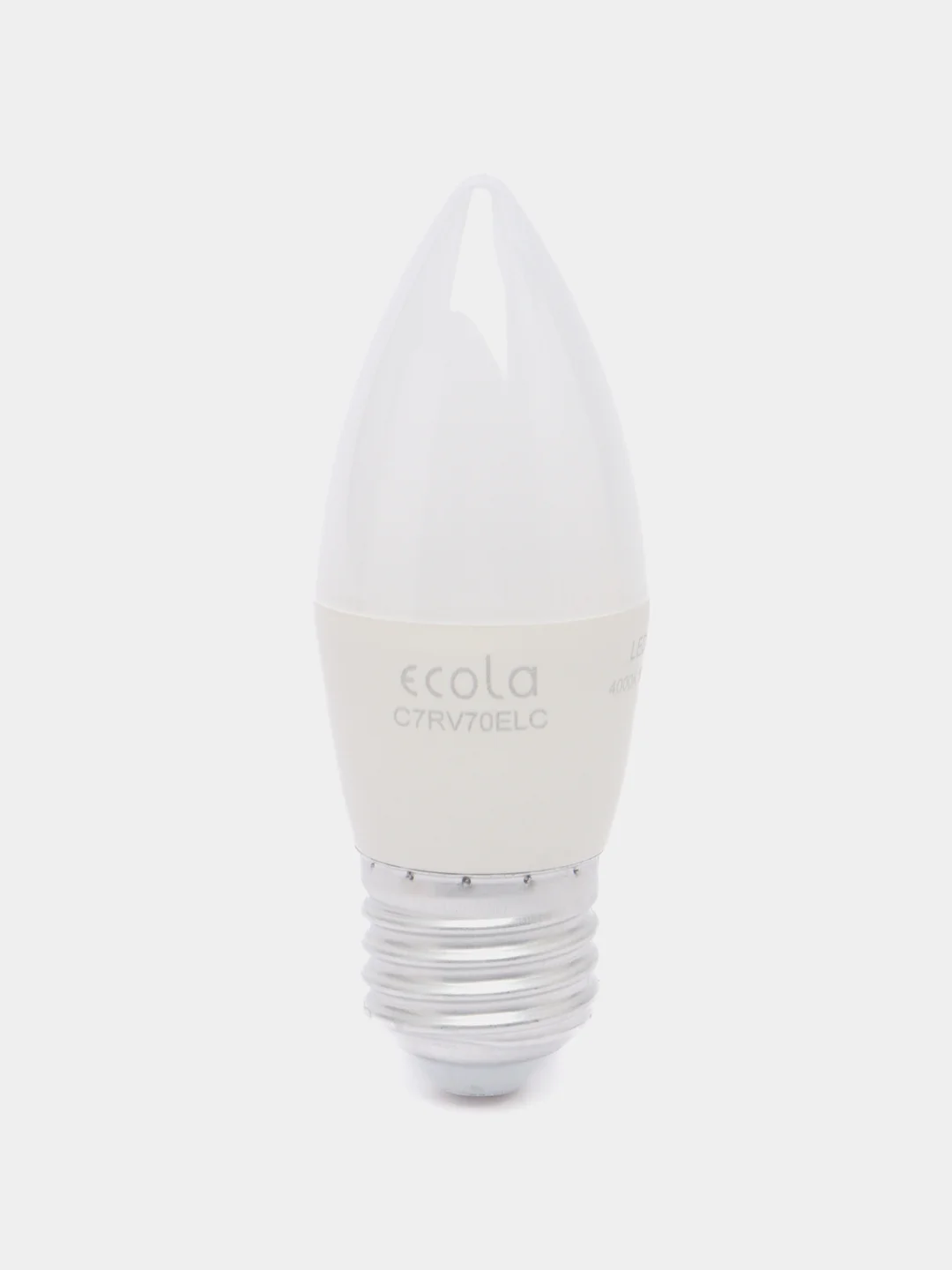 Лампа светодиодная Ecola (0% коэф. пульсации) 7W 220V E27 Свеча 4000К (белый)