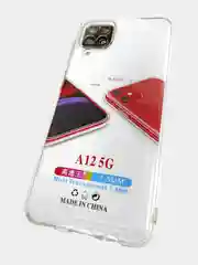 Плотный чехол Samsung A12 / M12, с защитой камеры силикон 1.5 мм, прозрачный