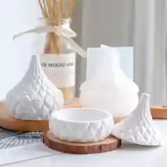 Силиконовая форма шкатулка с крышкой "Капля", подсвечник, молд для гипса и смолы