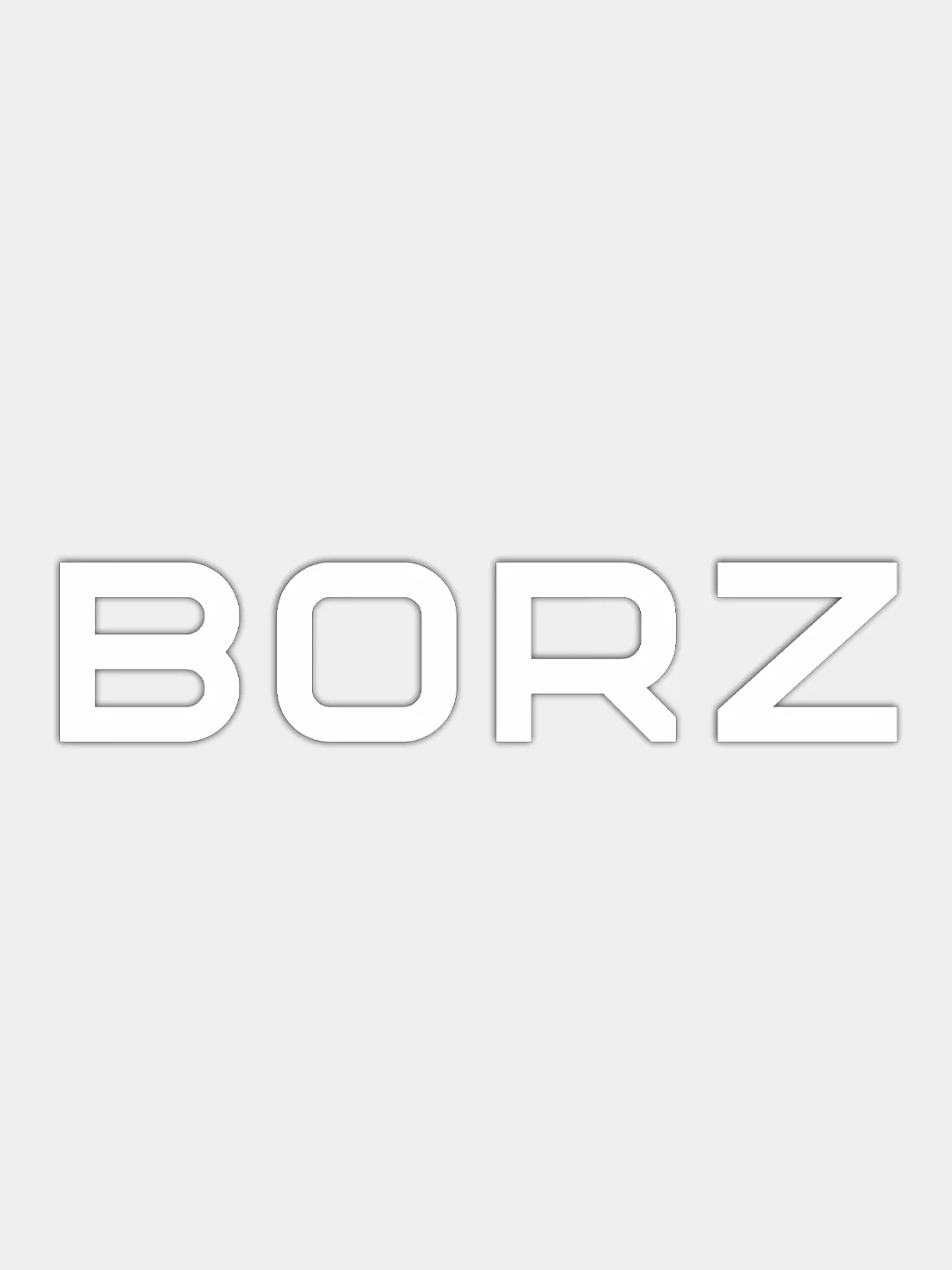 Белый наклейка Borz, виниловая, на автомобиль
