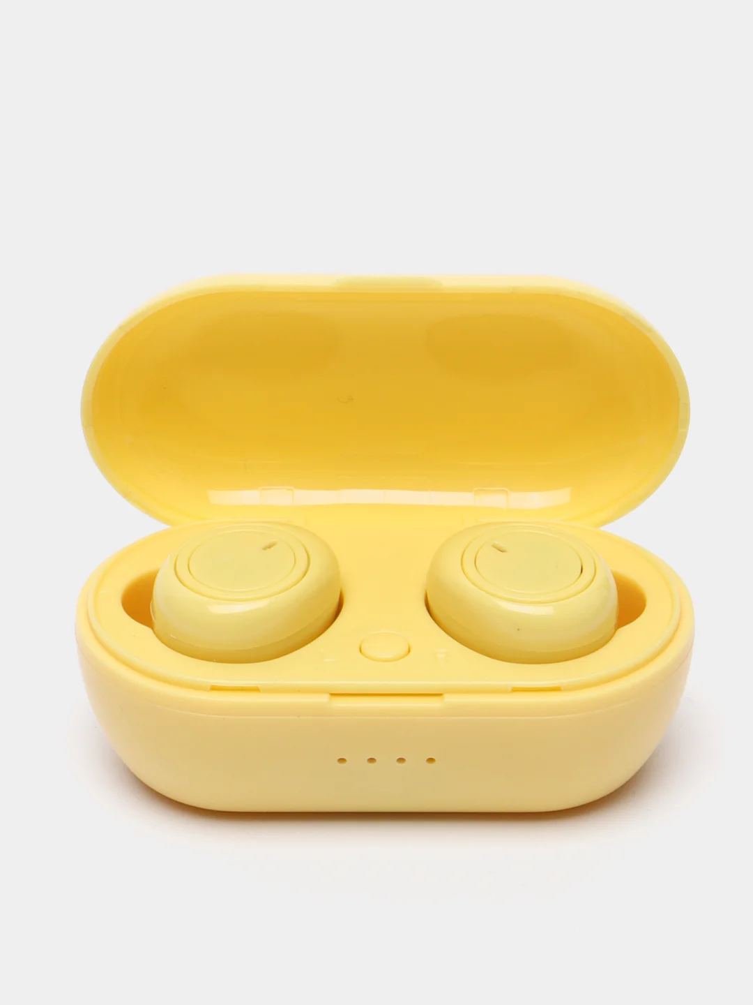 Желтый tws-стереонаушники Y50 с микрофоном, поддержкой Bluetooth и зарядным футляром