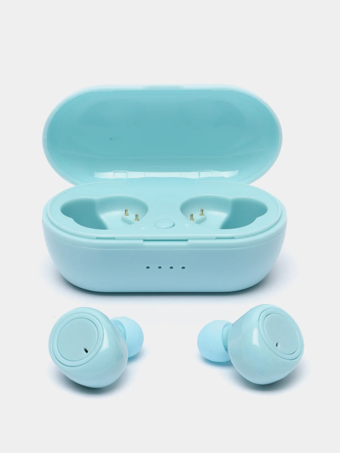 Светло-синий tws-стереонаушники Y50 с микрофоном, поддержкой Bluetooth и зарядным футляром