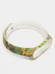 Желтый силиконовый ремешок для Xiaomi Mi Band 3 и Mi Band 4 с принтом камуфляж