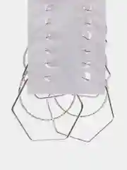 Серебряный серьги конго "Круг и шестиугольник"