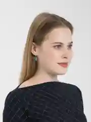 Голубой серьги с камнем