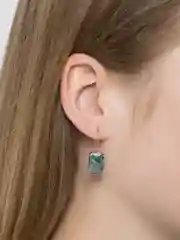 Голубой серьги с камнем