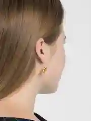 Желтый серьги с камнем