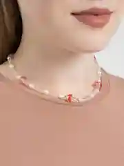 Колье из бусин "Грибочек"