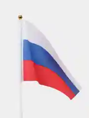 Флаг России, полиэстер, 21*14 см, шток 30 см