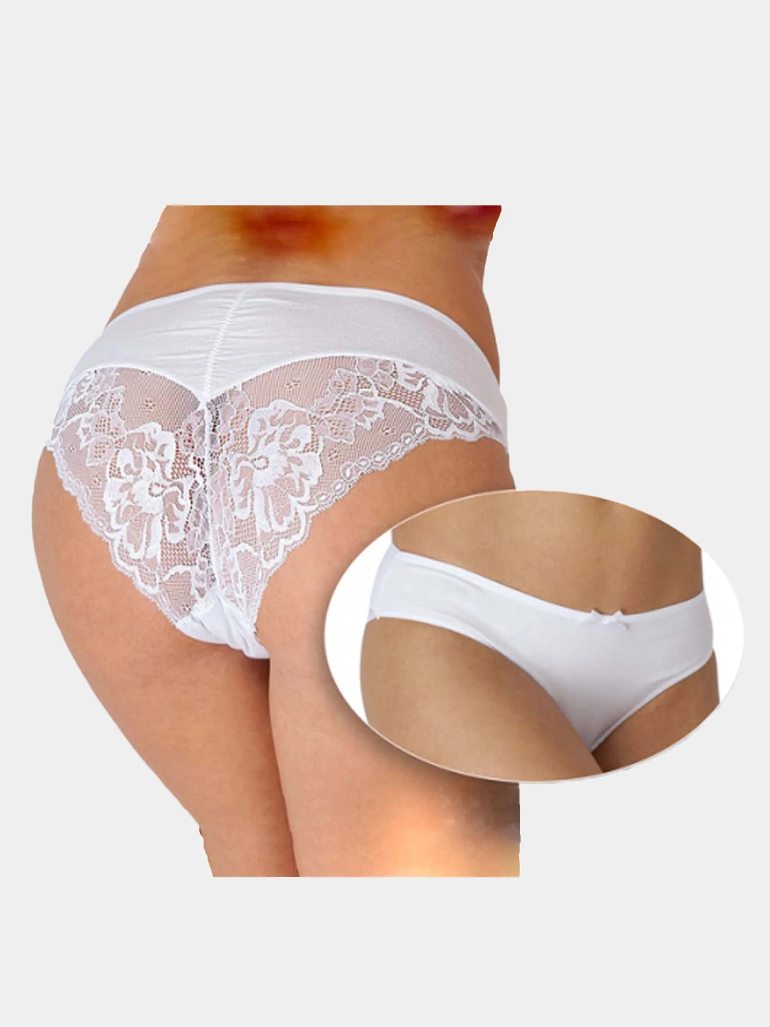 Белый трусики Vis-A-Vis DS1180 кружевные разм. XS (42)