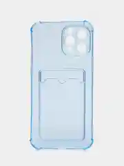 Чехол для iPhone XR, 11, 12, 13, 14 Pro Max, 7, 8+, прозрачный, силиконовый, с карманом для карт