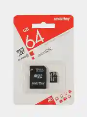 Карта памяти SmartBuy microSD, 32 /64 /128GB Class10, micro SD для смартфона, телефона