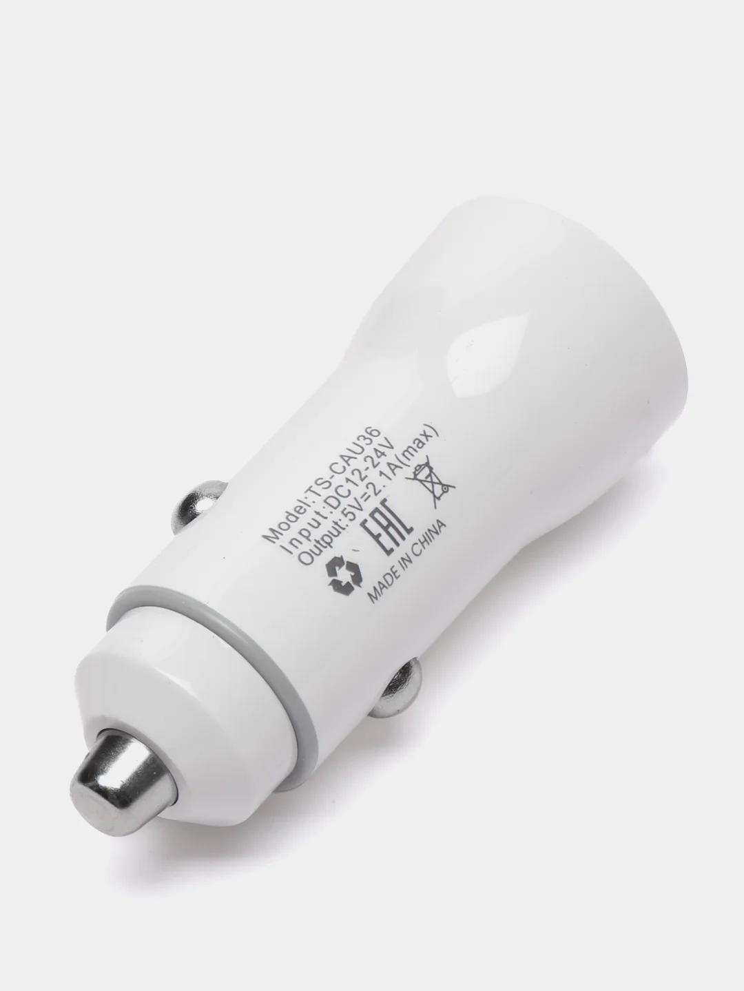 Серый автомобильное зарядное устройство TDS, 2 х USB, 2.1А