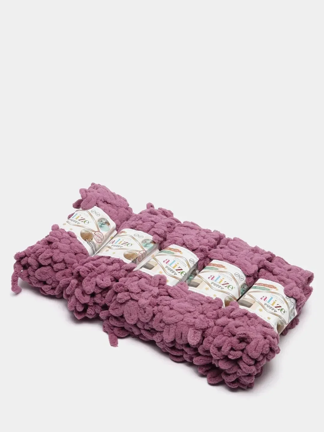 Бирюзовый пряжа Alize Puffy петельки, упаковка 5 мотков, 100% микрополиэстер