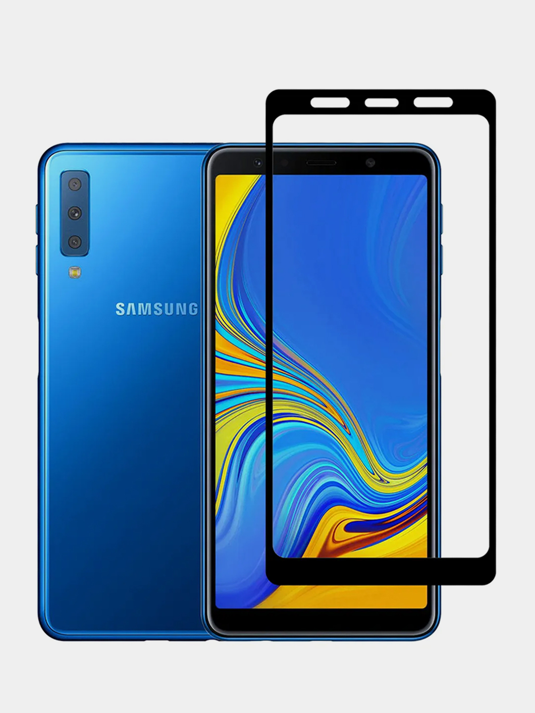 Защитное стекло для Samsung Galaxy A7 (2018) / Самсунг А7 2018 купить по  цене 99 ₽ в интернет-магазине KazanExpress