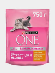 Сухой корм Purina ONE для котят, с высоким содержанием курицы и цельными злаками, 750 г