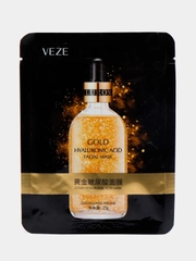Тканевая маска для лица VEZE gold с гиалуроновой кислотой и 24К золотом