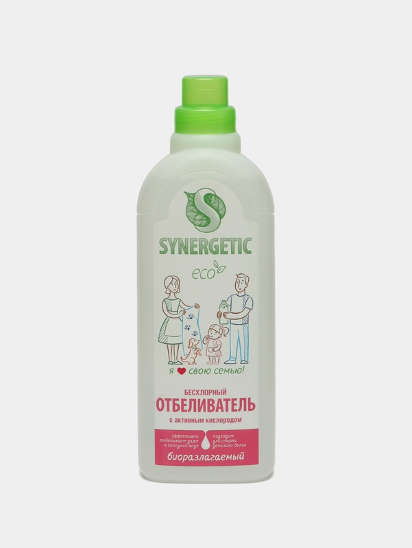Отбеливатель Synergetic, гель, для белья и поверхностей, 1 л