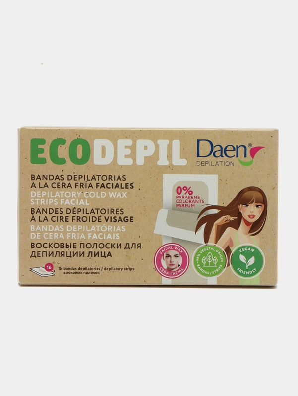 Полоски для депиляции Daen, для лица, 16 штук
