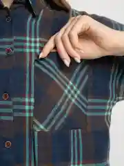 Зеленый рубашка в клетку женская