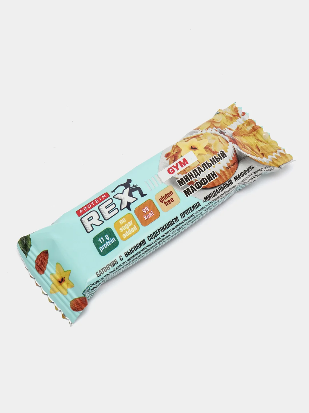 Протеиновый батончик ProteinRex LOW CARB "Миндальный маффин", без сахара, 35 г