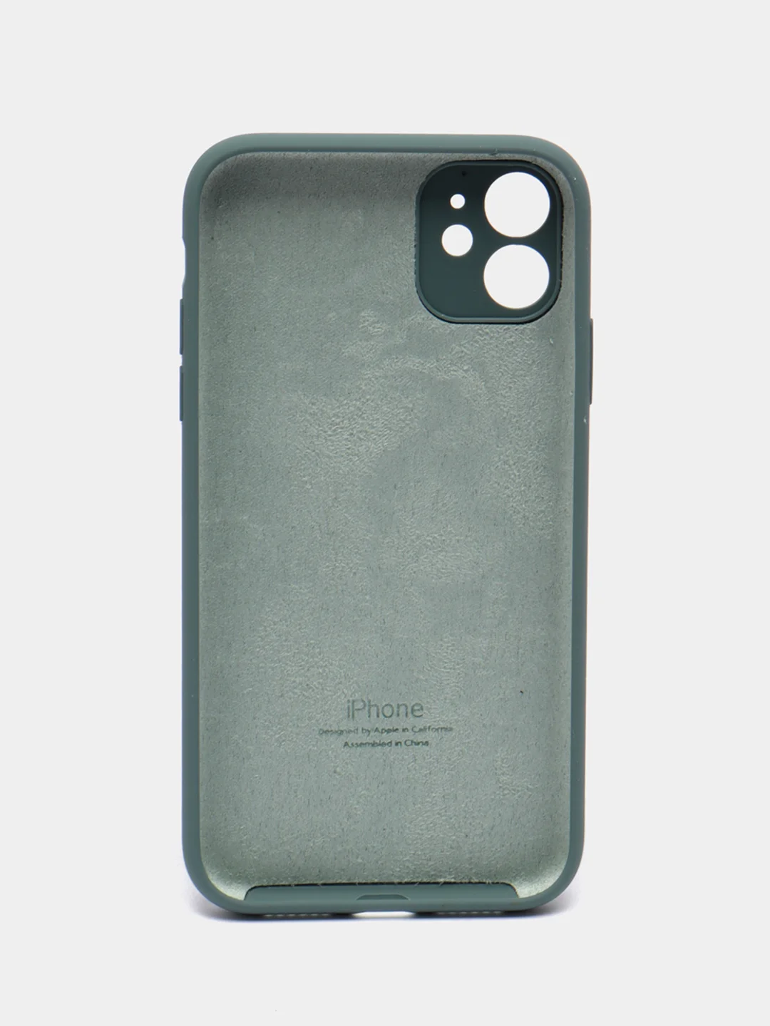 Тёмно-бирюзовый чехол Silicone Case iPhone 11 с защитой камеры с бархатной подкладкой